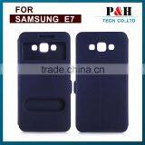 Smooth Appearance Flip Stand Card Slots High Qaulity PC PU Leather Flip Case for Samsung Galaxy e7 thumbnail-1