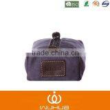 High Quality Genuine Leather Unisex Canvas Travel Shaving Kit thumbnail-5