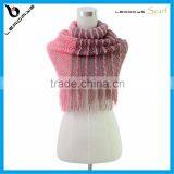 Two Tone Color Fringe Best Selling Magic Knitted Infinity Scarf thumbnail-1