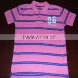 Men's Cotton Short Sleeve Stripe Polo Shirt