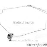 Wine Bottle Shaped Lady's Stainless Steel Crystal Necklace Jewelry