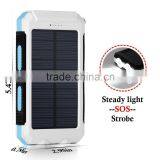2016 Trending Products 10000mAh Lithium Polymer Battery IP67 Waterproof Solar Power Bank With Flashlight Compass for Outdoor thumbnail-3