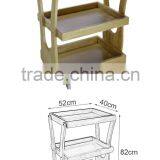 2016 Hot Sales Good Quality Wooden Smooth Surface Flower Shelf SPA Furniture Beauty Salon Trolley thumbnail-1