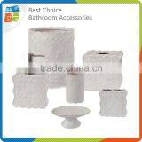 Solid Embossed Ceramic Bathroom Accessory Set thumbnail-4