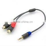 12 Inch 3.5MM Male To 2 RCA Female Jack Stereo Audio Cable Y Adapte