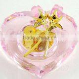 New Products Pink Color Wind up Heart Crystal Piano Music for Christmas Decoration(R-2068)