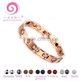 New Product rose gold Fashion rhinestone titanium Women Cubic Zirconia Magnets Cross germanium Health Bracelet