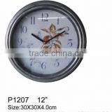 high quality round old style 12inch plastic wall clock