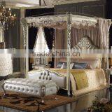 Louis XVI Style Vintage Furniture Luxury Bedroom White and Silver Color Chest of Five Drawers Cabinet thumbnail-4