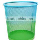 Promotional Green and Blue Round Trash Can/cheap Metal Mesh Trash Can thumbnail-2