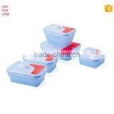 Food Grade Portable Convenient Collapsible Houseware Silicone Foldable Lunch Box thumbnail-2