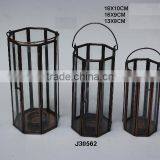 Brass and Glass Votive Lantern With Antique Finish thumbnail-1