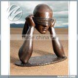 Modern Art Life Size Brass Head Statue thumbnail-1
