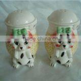 Dog Shape Dolomite Ceramic Salt Pepper Set thumbnail-1