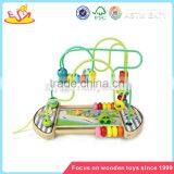 Wholesale Durable in Use Wooden Beaded Pull Car Toy for Children Pretty and Colorful Wooden Beaded Pull Car Toy W11B013 thumbnail-1