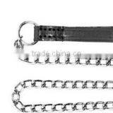 Durable Dog Choke Chain Pet Leash With Leather Leash,High Quality Dog Leash Choke Chain And Metal Chain Pet Leash thumbnail-5