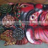 Hand Crafted Wooden Mask of Hindu Lord Ganesh Wall Hanging Made In Nepal thumbnail-2