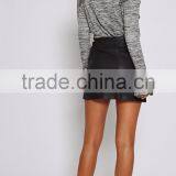 Bell Sleeve New Design Ruffle Knit Top Women Fashion Mature Ladies Blouse thumbnail-5