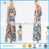 Summer Fashion Boho Clothing Latest Floral Print Skirt Blouse for Ladies thumbnail-1