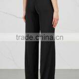 Wholesale Women Apparel Elasticated Drawstrint Waist Black Satin Trousers(DQE0354P) thumbnail-2