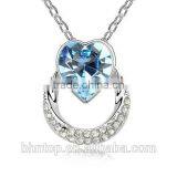 Jewelry Fashionable Crystal Heart Design Diamond Alloy Necklace (Blue) Fashionable Butterfly Style Crystal Diamond Necklace