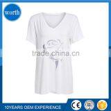 Flower Shirt Women Rose Print Summer Casual Top thumbnail-1