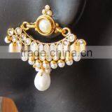 PEARL Dangler Gold Tone RAMLEELA Dangler POLKI EARRINGS thumbnail-3
