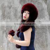 CX-C-175D Grey Fashionable Women Warm Genuine Fox Fur Women Hat thumbnail-4