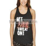 Wholesale Printed Active Slogan Racerback Vest Hot Girls Sexy Tank Tops/singlets thumbnail-1
