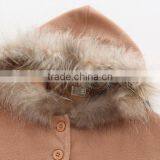 Latest Western Winter Children Girls Faux Fur Hooded Cape Poncho thumbnail-2