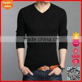 Latest Style 100% Cotton Mens Popular Sweaters v Neck Ribbed Sweater thumbnail-2