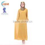 Zakiyyah 690 Muslim Plus Size Long Dress With Belt Silk Route Abaya in Solid Color Women Clothing in Malaysia thumbnail-6