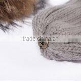 Womens Girls Winter Fur Hat Real Large Raccoon Fur Pom Pom Beanie Winter Hats thumbnail-3