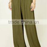 2017 China Spring Hot Selling Brand Quality Womens Wide Leg Crepe Chino Pants thumbnail-5