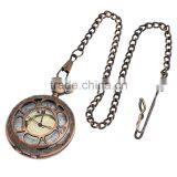 Retro Style Copper Tone Chain Quartz Pocket Watch thumbnail-1