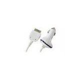 White USB Car Phone Charger , Coil Cord Car Charger For Iphone 4 thumbnail-1