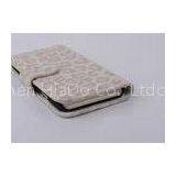 White PU + PC Leopard Iphone Leather Case / Iphone 5s Protective Case