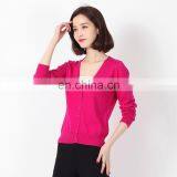 Autumn Spring High Quality Fashion Multicolor Slim Fit V-neck Custom Middle Age Women Sexy Knitted Cardigan Sweater thumbnail-5