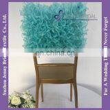 C005S Organza Turquoise Square Top Half Back Chair Covers thumbnail-2