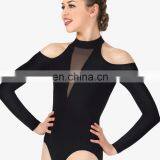 High Quality Long Sleeve Elegant Dance Leotards With Shoulder Cut Outs Women's Bodysuit thumbnail-1