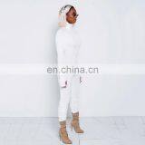 Autumn New Multicolor Women Sexy Tight-fitting Zipper Jumpsuit Pleated Solid Color Bodysuits thumbnail-2