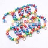 Kids Rainbow Bracelet Girl Colorful Beads Bracelet With Scale Alloy Pendants 10Colors Gift thumbnail-1