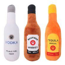 Wholesale Custom Eco Friendly Iq Training Plush Stuffed Whisky Bottle Shaped Squeaky Interactive Pet Toys Dog Chew Toys thumbnail-1