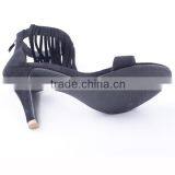 Good Quality Cheap Price High Heel Woman Suede Tassel Sandals Using Back Zipper thumbnail-6