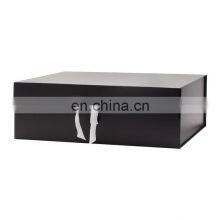Luxury Custom Black Extra Large Duvet Cover Product Packaging Rigid Cardboard Packing Boxes With Ribbon thumbnail-2