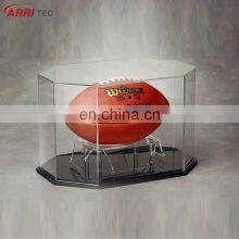 Акриловая футбольная витрина. Прозрачный акриловый шестиугольный ящик для демонстрации футбольного мяча