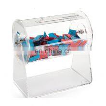 Acrylic Raffle Ticket Drum With Lock Suggestion Box Ballot Box Donation Box With Lock