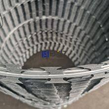 Galvanized Razor Wire Concertina Coil Size BTO-30 Razor Barbed Wire Combat Wire Round thumbnail-2