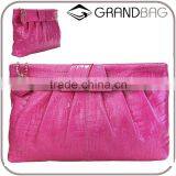 Luxury Good Quality Leather Clutch Exquisite Embossed Crocodile Large Evening Clutch Vintage Bright Soft Handbag thumbnail-1