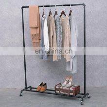 Popular Industrial Pipe Heavy Duty Garment Racks Clothing Racks Display with Wheels